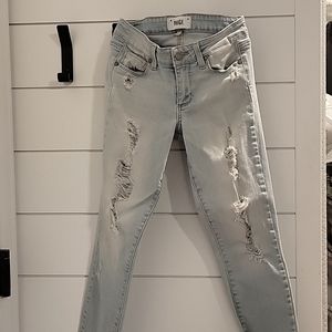 Paige Verdugo Crop Womens 23 Stretch Denim Jeans Light Wash Distressed Destroyed